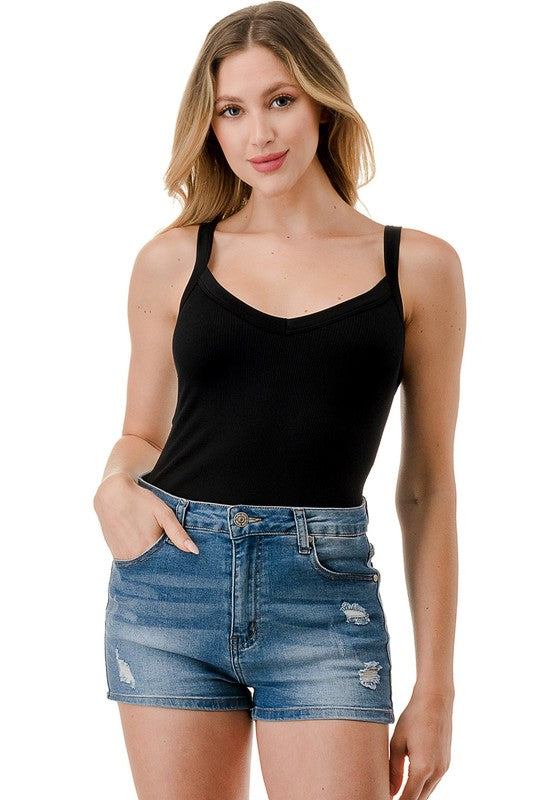 BST09 SOLID RIB CAMI BODYSUIT