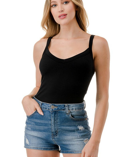 BST09 SOLID RIB CAMI BODYSUIT