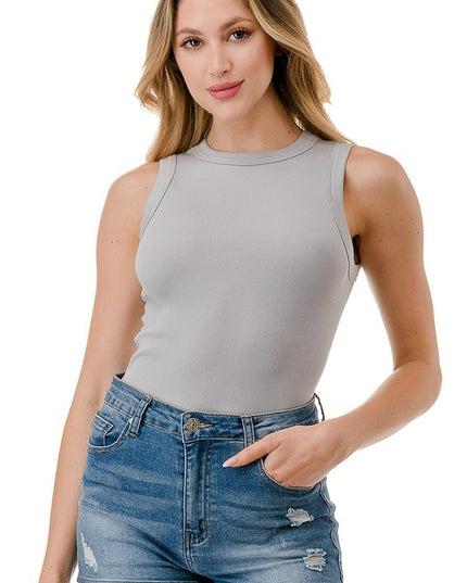 BST10 SOLID SLEEVELESS ROUND NECK BODYSUIT