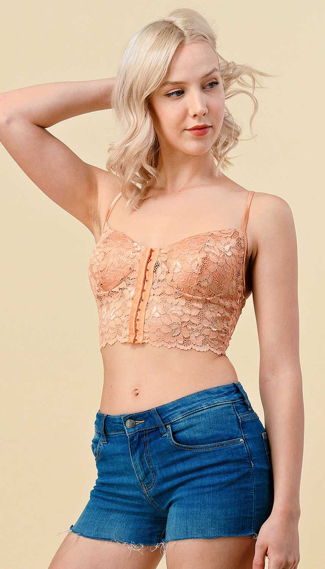 LB-35 Lace-Up Corset Bra Top