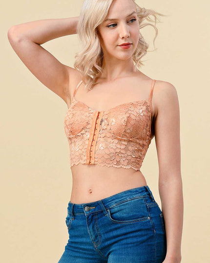 LB-35 Lace-Up Corset Bra Top