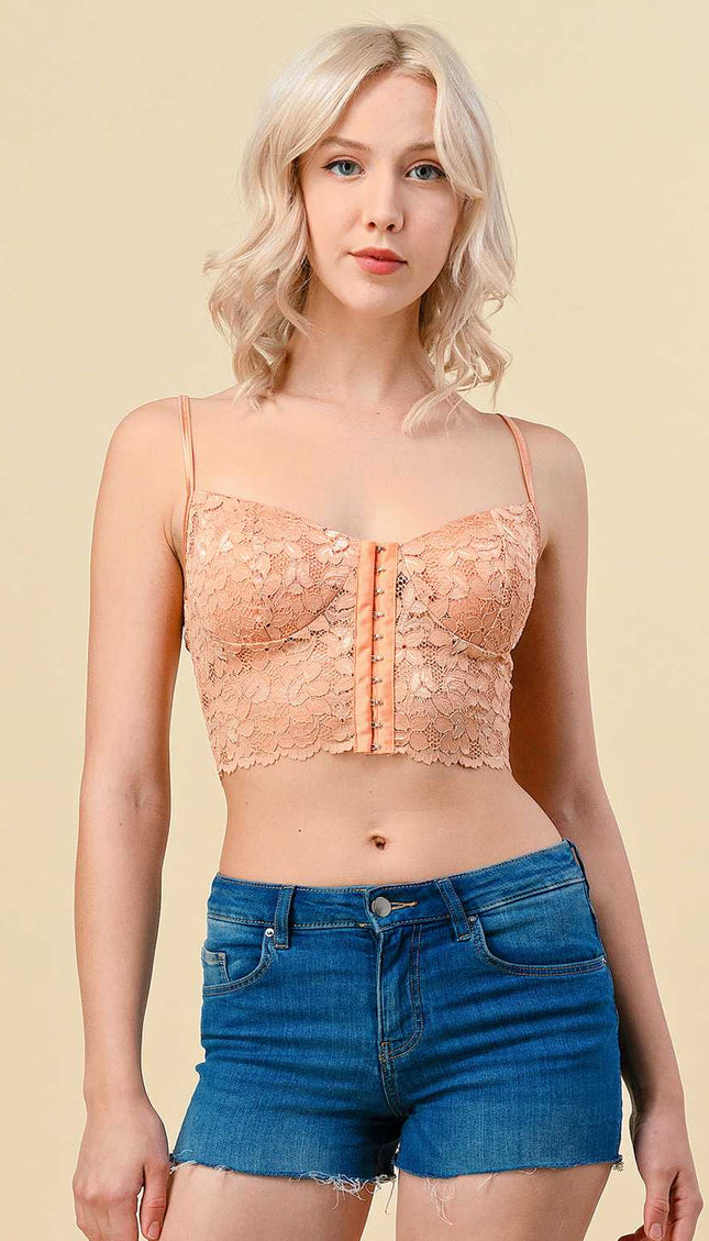 LB-35 Lace-Up Corset Bra Top