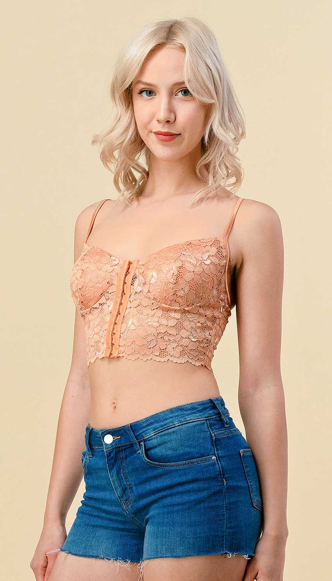 LB-35 Lace-Up Corset Bra Top