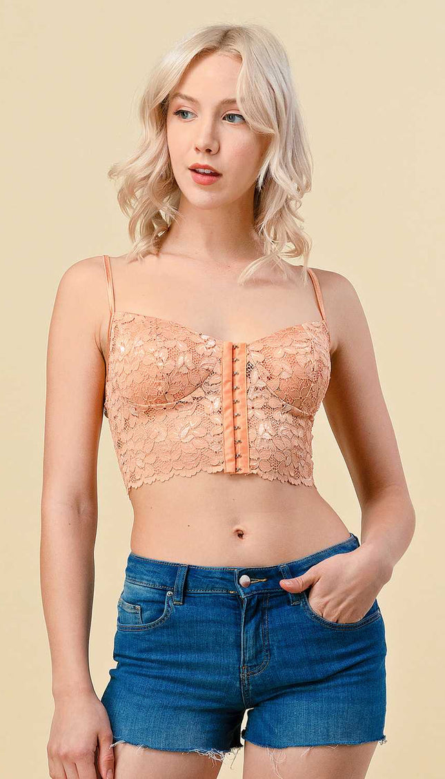 LB-35 Lace-Up Corset Bra Top