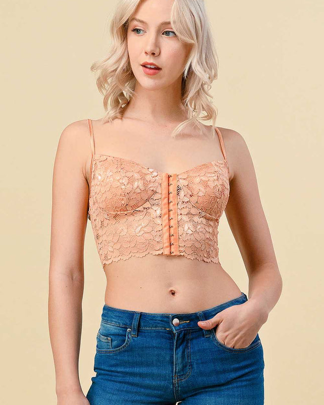 LB-35 Lace-Up Corset Bra Top