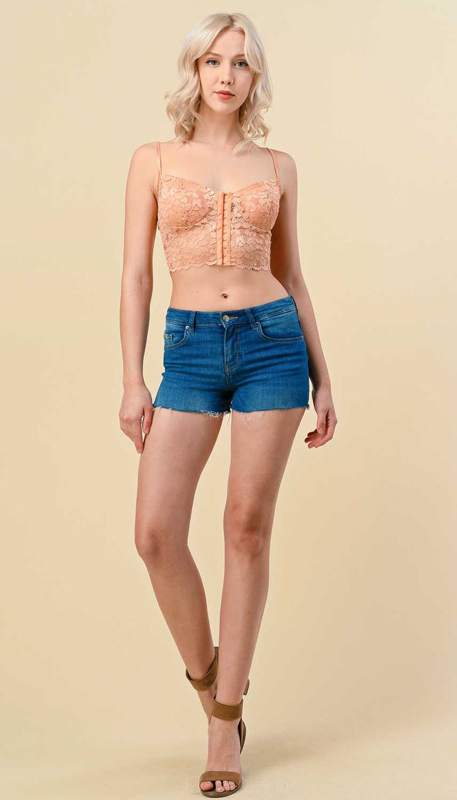 LB-35 Lace-Up Corset Bra Top