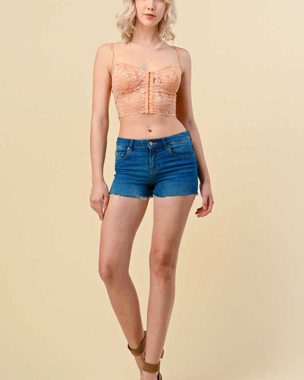 LB-35 Lace-Up Corset Bra Top