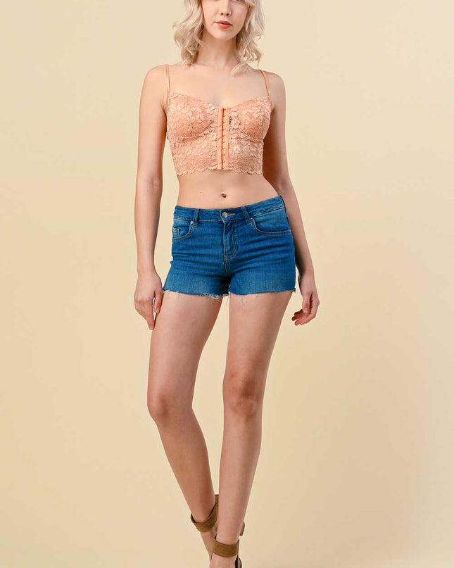 LB-35 Lace-Up Corset Bra Top