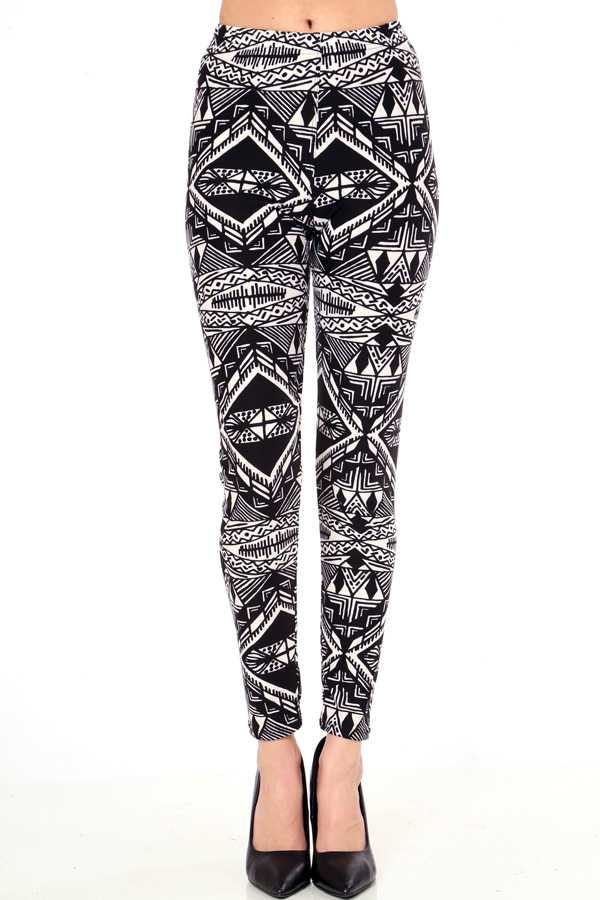 PLUS F478 PLUS ETHNIC PRINT LEGGINGS