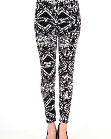 PLUS F478 PLUS ETHNIC PRINT LEGGINGS
