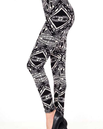 PLUS F478 PLUS ETHNIC PRINT LEGGINGS