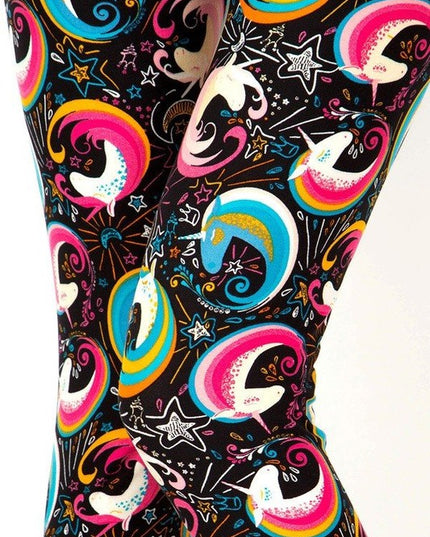 PLUS J292 PLUS SIZE UNICORN PRINT BRUSHED FULL LEGGINGS