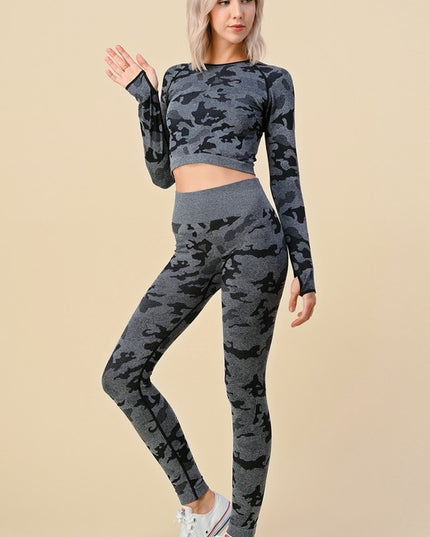 SP50LSSET CAMOUFLAGE CROP SET