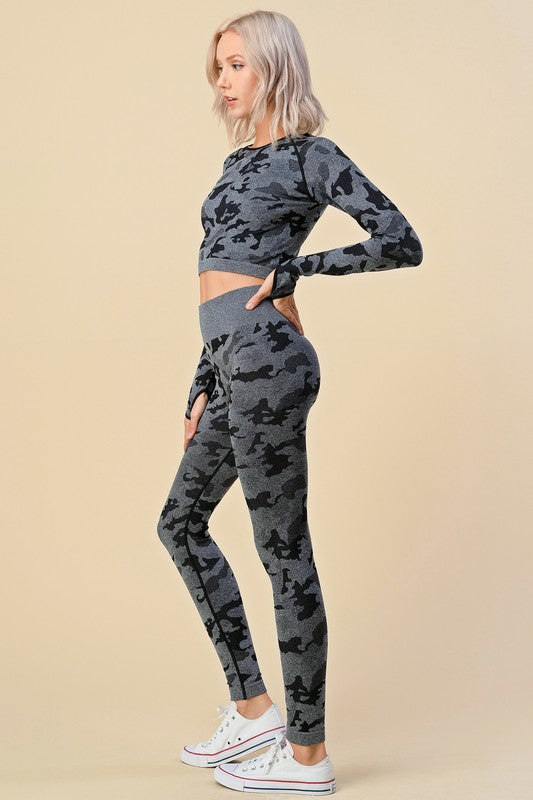 SP50LSSET CAMOUFLAGE CROP SET