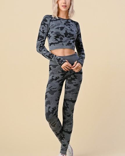 SP50LSSET CAMOUFLAGE CROP SET