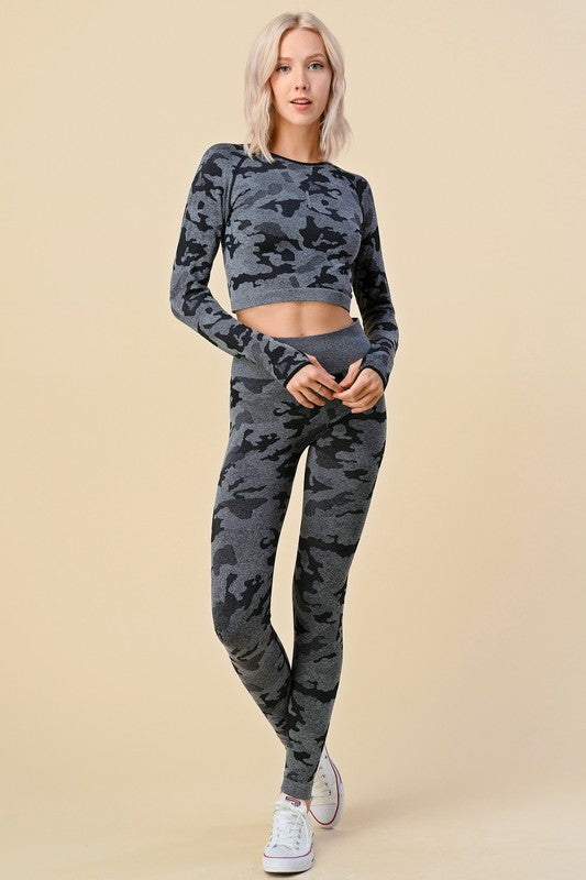 SP50LSSET CAMOUFLAGE CROP SET