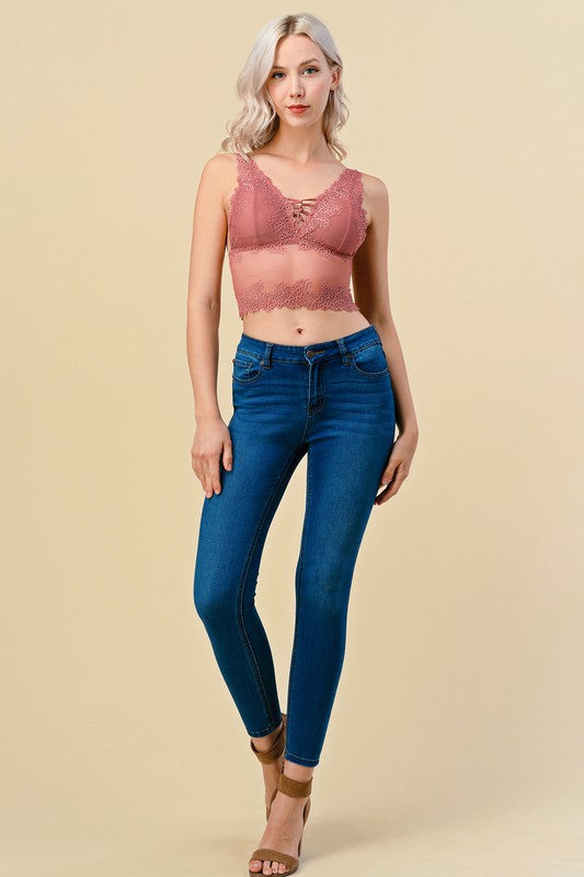 LB27 LACE BRA TANK TOP