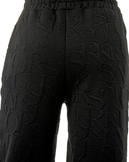 JAQ20-PANT JACQUARD LETTER EMBOSSED STRAIGHT PANTS