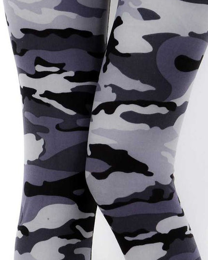 PLUS F120 Camouflage Print Brushed Full-Length Leggings