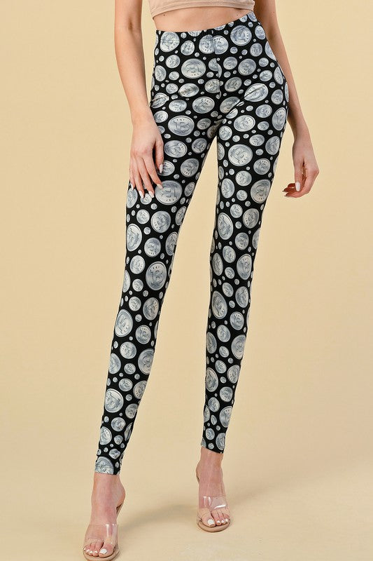 F764 Bitcoin Print Leggings