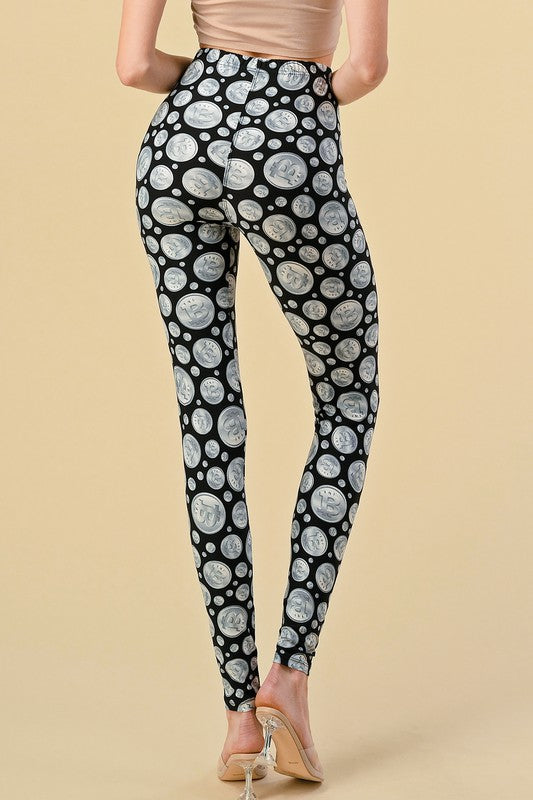 F764 Bitcoin Print Leggings