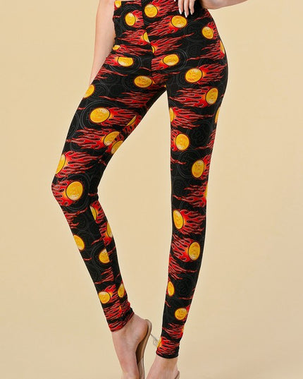 PLUS F765 Plus size Bitcoin Print Leggings