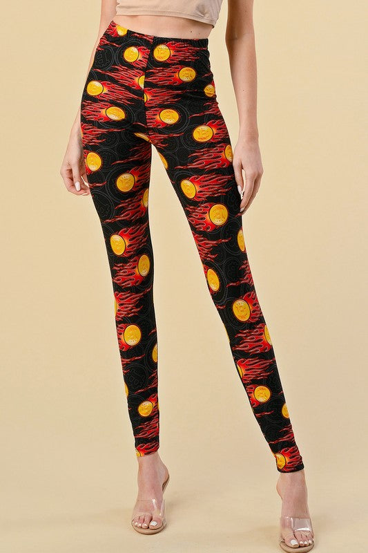 F765 Bitcoin Print Leggings