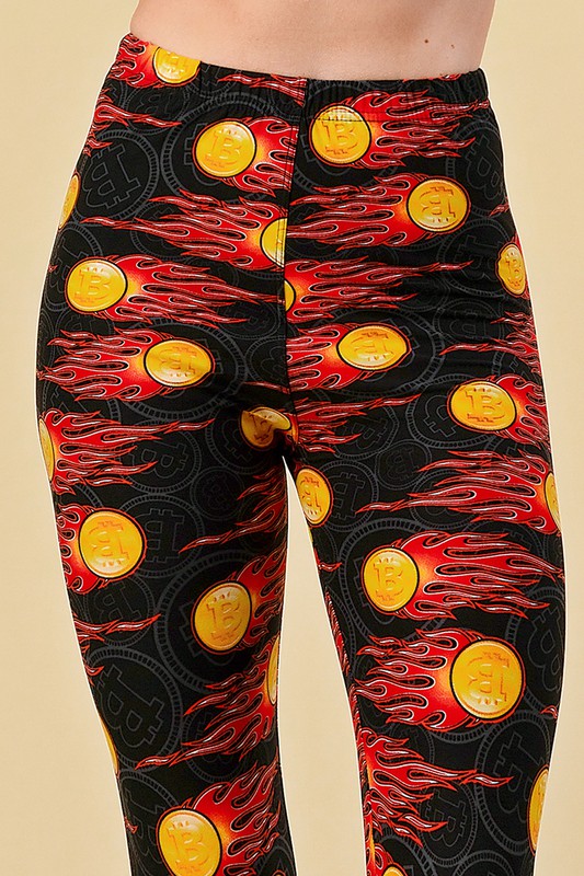 F765 Bitcoin Print Leggings