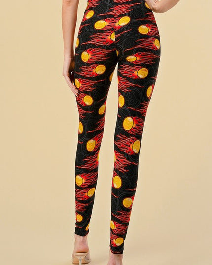 PLUS F765 Plus size Bitcoin Print Leggings
