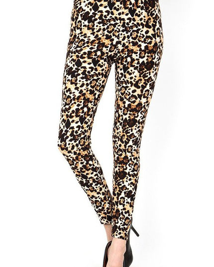 PLUS F643 Leopard Print Full-Length Leggings
