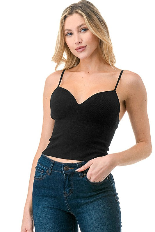 NT40 SOLID RIB BRA CUP CAMI TOP