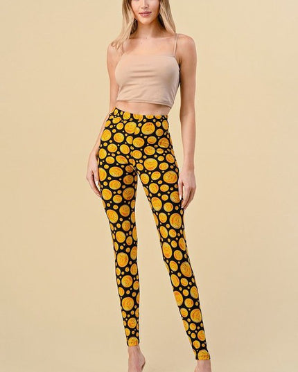 PLUS F763 Bitcoin Printed Soft Plus Size Leggings