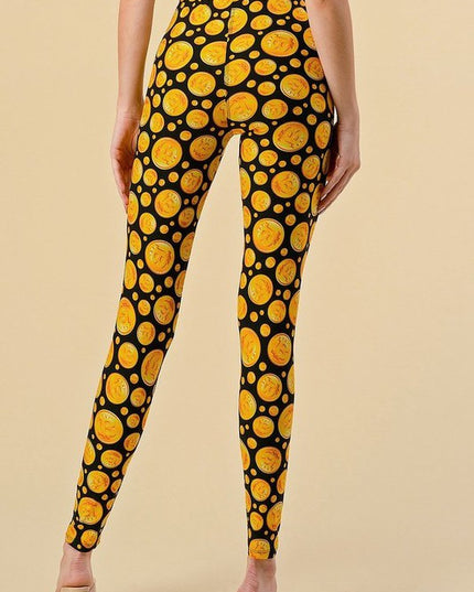 PLUS F763 Bitcoin Printed Soft Plus Size Leggings