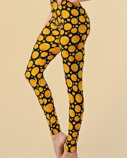 PLUS F763 Bitcoin Printed Soft Plus Size Leggings
