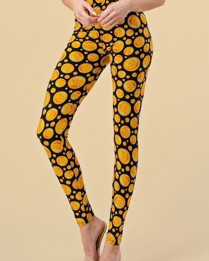 PLUS F763 Bitcoin Printed Soft Plus Size Leggings