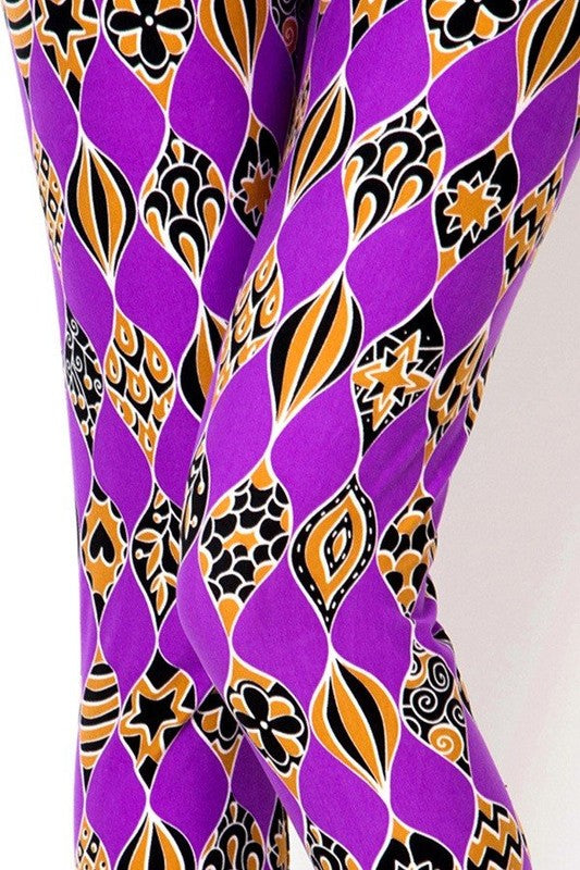 PLUS F681 PLUS SIZE UNIQUE PRINT BRUSHED FULL LEGGINGS