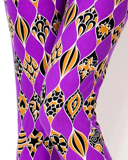 PLUS F681 PLUS SIZE UNIQUE PRINT BRUSHED FULL LEGGINGS