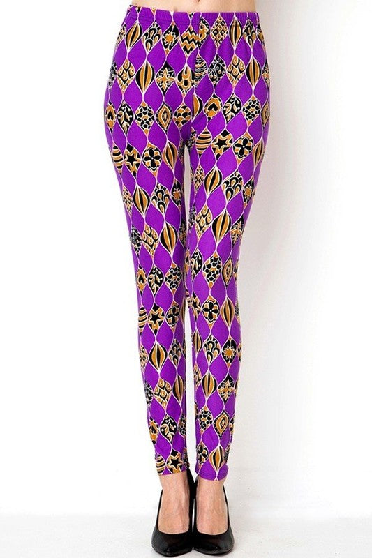 PLUS F681 PLUS SIZE UNIQUE PRINT BRUSHED FULL LEGGINGS