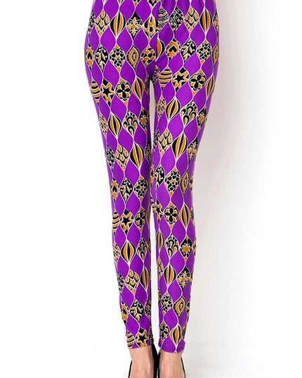 PLUS F681 PLUS SIZE UNIQUE PRINT BRUSHED FULL LEGGINGS