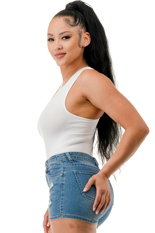 BSLB03 SOLID RACERBACK TANK BODYSUIT