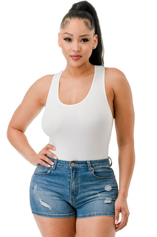BSLB03 SOLID RACERBACK TANK BODYSUIT