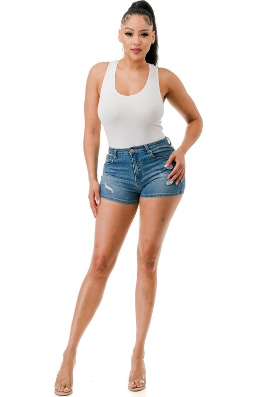BSLB03 SOLID RACERBACK TANK BODYSUIT