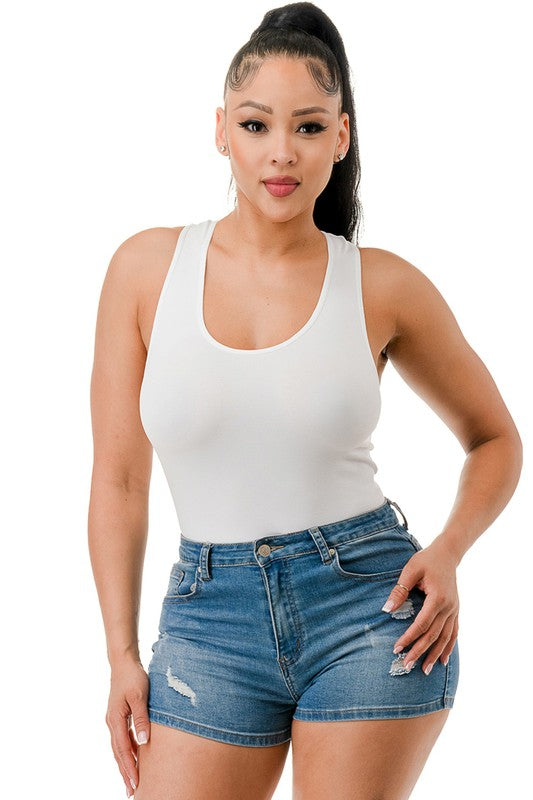 BSLB03 SOLID RACERBACK TANK BODYSUIT