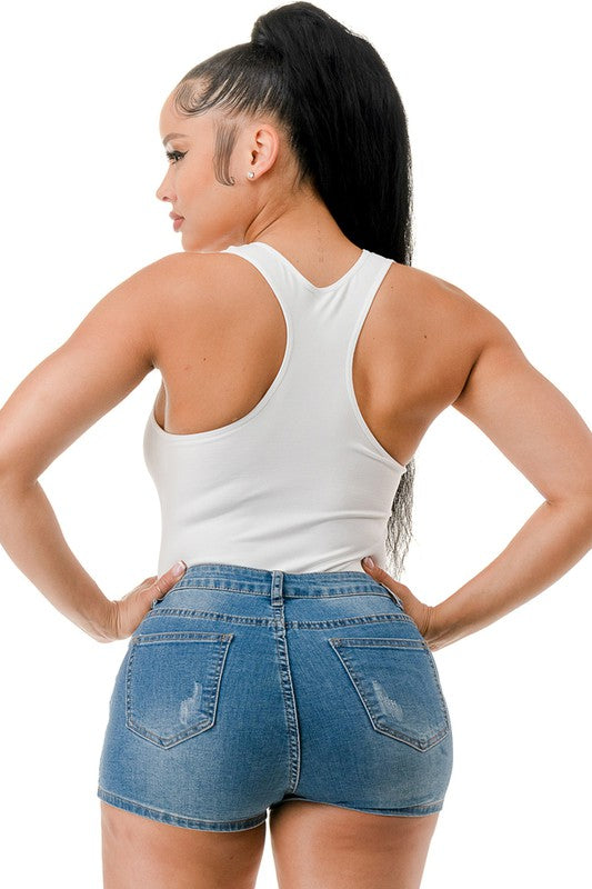 BSLB03 SOLID RACERBACK TANK BODYSUIT