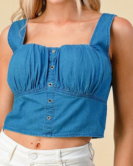SLT1020 CHAMBRAY TANK TOP