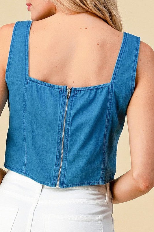 SLT1020 CHAMBRAY TANK TOP