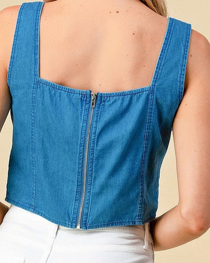 SLT1020 CHAMBRAY TANK TOP