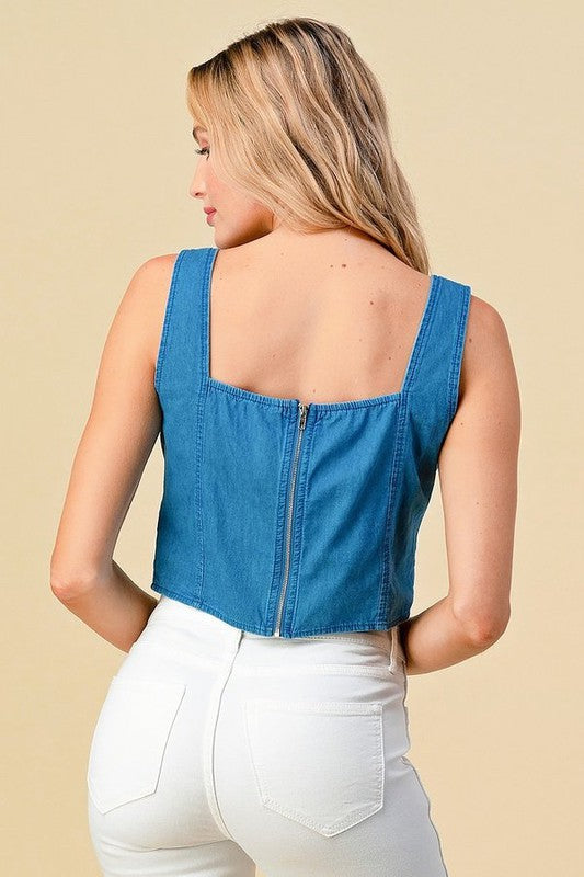 SLT1020 CHAMBRAY TANK TOP