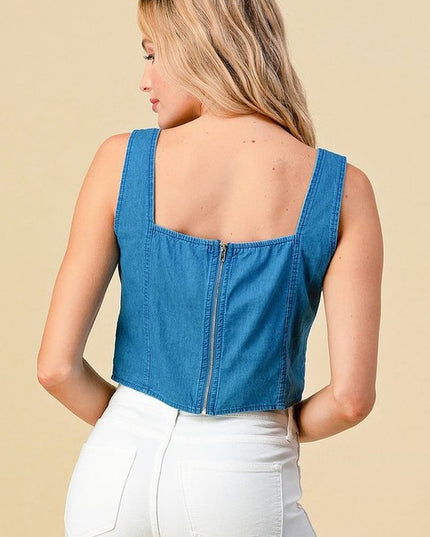 SLT1020 CHAMBRAY TANK TOP