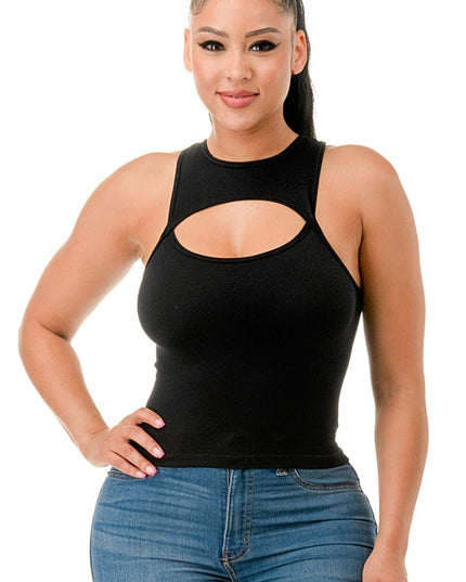 NT61 CUTOUT SEAMLESS CROP TOP